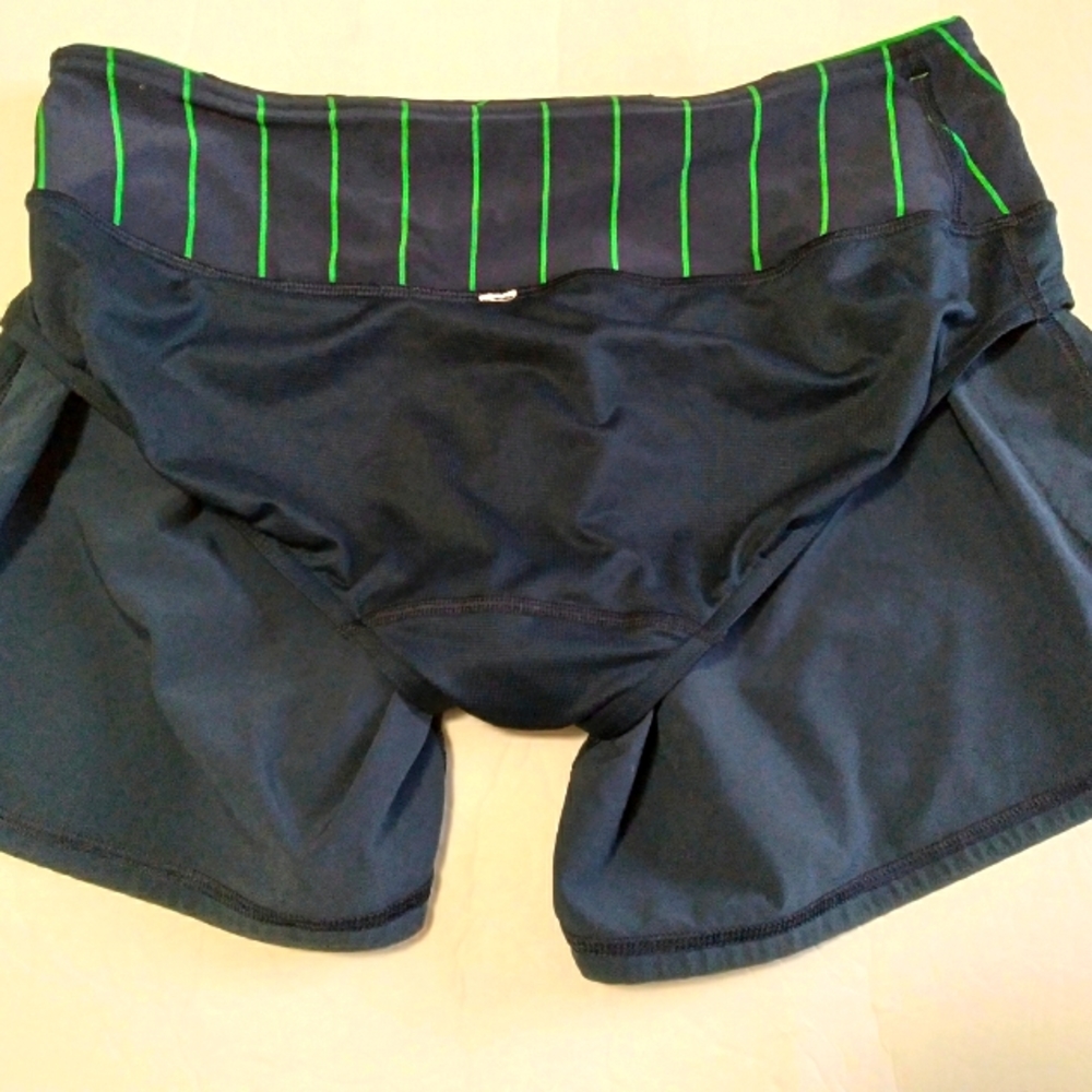 Lululemon Speed Runnig Shorts Secure Back Pocket Lined High-rise Navy Paisley - Picture 11 of 11